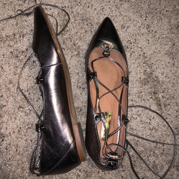 Halogen Owen bronze pointy toe Ghilles flats - Picture 2 of 9